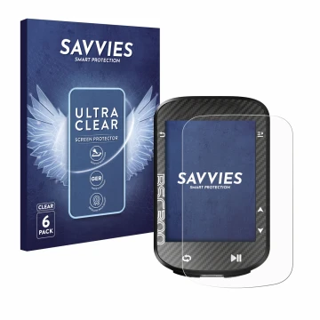 Face avant d’un emballage produit avec le logo de la marque Savvies. À côté, l’appareil iGPSPORT BSC300 est représenté avec la