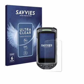 Face avant d’un emballage produit avec le logo de la marque Savvies. À côté, l’appareil Keyence BT-A700 est représenté avec la