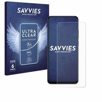 Face avant d’un emballage produit avec le logo de la marque Savvies. À côté, l’appareil Oppo A78 4G est représenté avec la pro