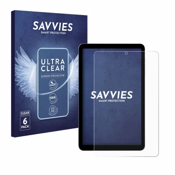 Face avant d’un emballage produit avec le logo de la marque Savvies. À côté, l’appareil Alldocube iPlay 50 mini est représenté