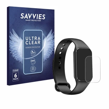 Face avant d’un emballage produit avec le logo de la marque Savvies. À côté, l’appareil Blackview BV-R1 est représenté avec la