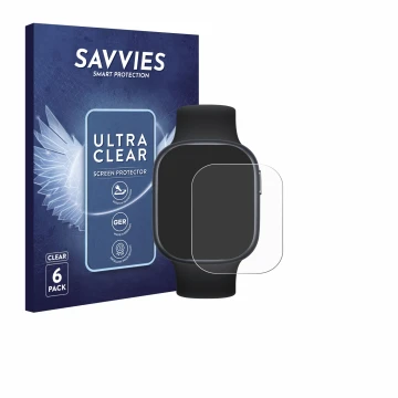 Face avant d’un emballage produit avec le logo de la marque Savvies. À côté, l’appareil Honor Watch 4 est représenté avec la p