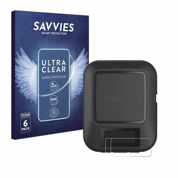 Face avant d’un emballage produit avec le logo de la marque Savvies. À côté, l’appareil Garmin inReach Messenger est représent