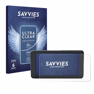 Face avant d’un emballage produit avec le logo de la marque Savvies. À côté, l’appareil BMW ConnectedRide Navigator est représ