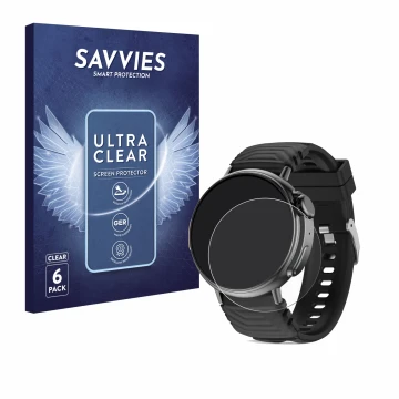 Face avant d’un emballage produit avec le logo de la marque Savvies. À côté, l’appareil AMZSA GT88 est représenté avec la prot