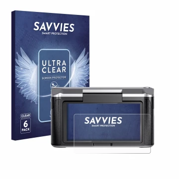 Face avant d’un emballage produit avec le logo de la marque Savvies. À côté, l’appareil Revopoint Miraco est représenté avec l