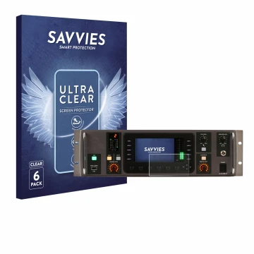 Face avant d’un emballage produit avec le logo de la marque Savvies. À côté, l’appareil Behringer X32 Rack est représenté avec