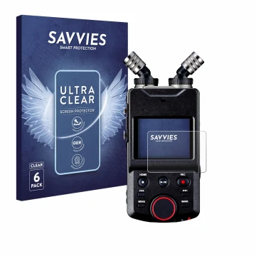 Face avant d’un emballage produit avec le logo de la marque Savvies. À côté, l’appareil Tascam Portacapture X6 est représenté 
