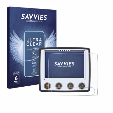 Face avant d’un emballage produit avec le logo de la marque Savvies. À côté, l’appareil Skytraxx 5 Mini est représenté avec la