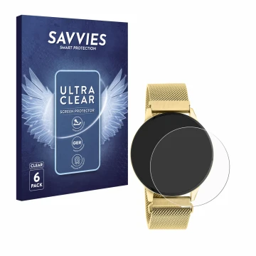 Face avant d’un emballage produit avec le logo de la marque Savvies. À côté, l’appareil Oozoo Q00121 est représenté avec la pr