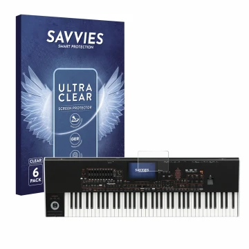 Face avant d’un emballage produit avec le logo de la marque Savvies. À côté, l’appareil KORG Pa4x est représenté avec la prote