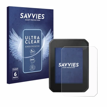 Face avant d’un emballage produit avec le logo de la marque Savvies. À côté, l’appareil FIT Display Compact 2.0 est représenté
