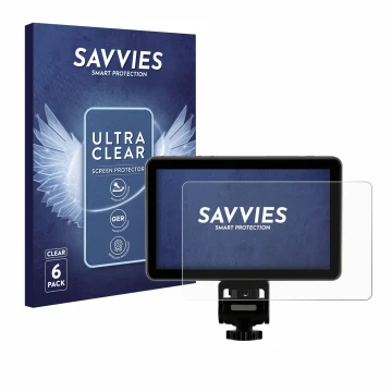 Face avant d’un emballage produit avec le logo de la marque Savvies. À côté, l’appareil Rollei Viltrox DC-X3 6