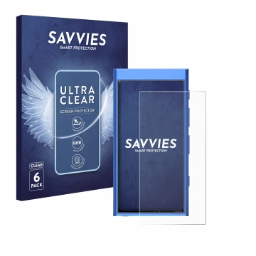 Face avant d’un emballage produit avec le logo de la marque Savvies. À côté, l’appareil Hiby Digital M300 est représenté avec 