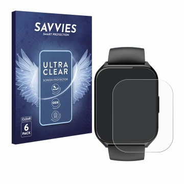 Face avant d’un emballage produit avec le logo de la marque Savvies. À côté, l’appareil Aycy P114 1.85