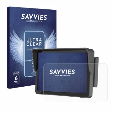 Face avant d’un emballage produit avec le logo de la marque Savvies. À côté, l’appareil Carpuride W702B Pro 7