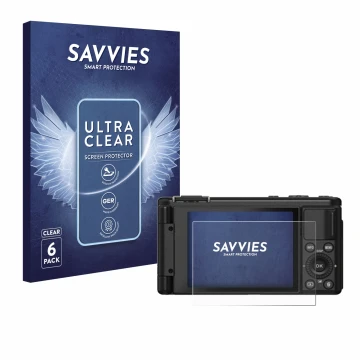 Face avant d’un emballage produit avec le logo de la marque Savvies. À côté, l’appareil Yashica City 100 est représenté avec l