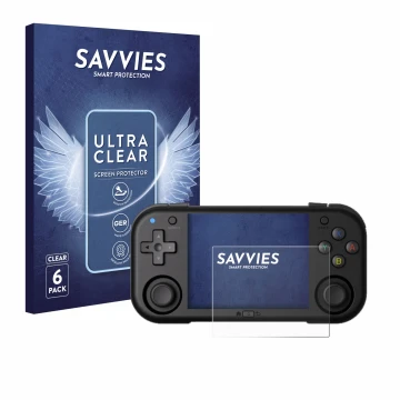 Face avant d’un emballage produit avec le logo de la marque Savvies. À côté, l’appareil Magicx Mini Zero 28 est représenté ave
