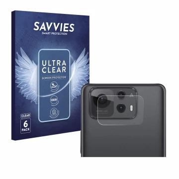 Face avant d’un emballage produit avec le logo de la marque Savvies. À côté, l’appareil ASUS ZenFone 12 Ultra (Caméra UNIQUEME