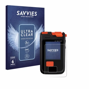 Face avant d’un emballage produit avec le logo de la marque Savvies. À côté, l’appareil Mammut Barryvox S2 est représenté avec