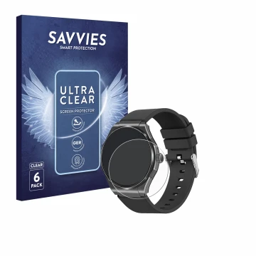 Face avant d’un emballage produit avec le logo de la marque Savvies. À côté, l’appareil Knauermann Pro 3 2024 (rond) est repré