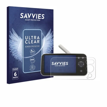Face avant d’un emballage produit avec le logo de la marque Savvies. À côté, l’appareil Philips Avent SCD973/26 est représenté