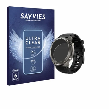 Face avant d’un emballage produit avec le logo de la marque Savvies. À côté, l’appareil Knauermann GPS 4 (2025) est représenté