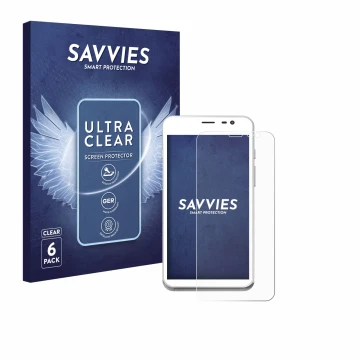 Face avant d’un emballage produit avec le logo de la marque Savvies. À côté, l’appareil Pax CCV Fly A77 est représenté avec la