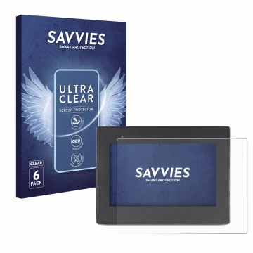 Face avant d’un emballage produit avec le logo de la marque Savvies. À côté, l’appareil Weintek cMT2078x est représenté avec l
