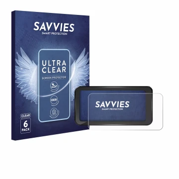 Face avant d’un emballage produit avec le logo de la marque Savvies. À côté, l’appareil Aoocci C6 Pro 6.25
