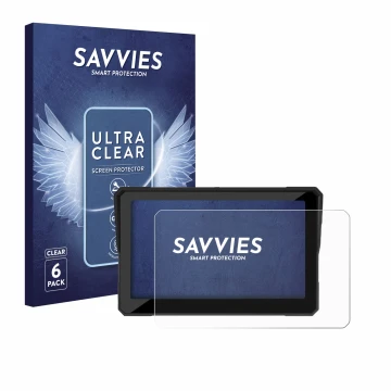 Face avant d’un emballage produit avec le logo de la marque Savvies. À côté, l’appareil Carpuride W702S Pro 7