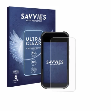 Face avant d’un emballage produit avec le logo de la marque Savvies. À côté, l’appareil SkyCaddie Pro 5X est représenté avec l