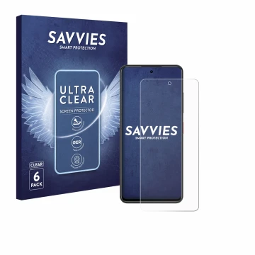 Face avant d’un emballage produit avec le logo de la marque Savvies. À côté, l’appareil Nubia Focus est représenté avec la pro