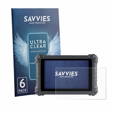 Face avant d’un emballage produit avec le logo de la marque Savvies. À côté, l’appareil Autel MaxiSys MS906 Pro est représenté