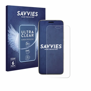 Face avant d’un emballage produit avec le logo de la marque Savvies. À côté, l’appareil Honor Magic 8 Pro est représenté avec 