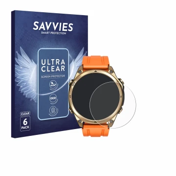 Face avant d’un emballage produit avec le logo de la marque Savvies. À côté, l’appareil Doogee Anywise W1 est représenté avec 