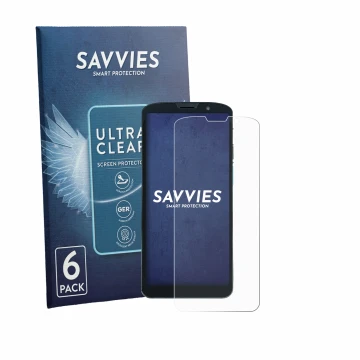 Face avant d’un emballage produit avec le logo de la marque Savvies. À côté, l’appareil Unitech EA630 est représenté avec la p