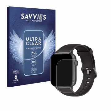 Face avant d’un emballage produit avec le logo de la marque Savvies. À côté, l’appareil Aseeyirj G136 1.92