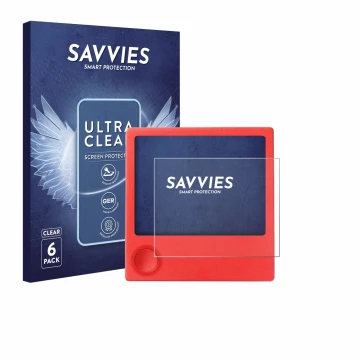 Face avant d’un emballage produit avec le logo de la marque Savvies. À côté, l’appareil PicPak E-Ink Display est représenté av