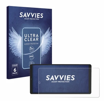 Face avant d’un emballage produit avec le logo de la marque Savvies. À côté, l’appareil Shelly Wall Display X2 est représenté 