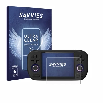 Face avant d’un emballage produit avec le logo de la marque Savvies. À côté, l’appareil Ayaneo Pocket Air Mini est représenté 
