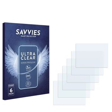 Face avant d’un emballage produit avec le logo de la marque Savvies. À côté se trouve la protection d’écran correspondante.