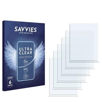 Face avant d’un emballage produit avec le logo de la marque Savvies. À côté se trouve la protection d’écran correspondante.