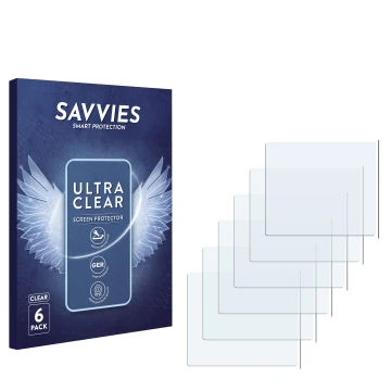 Face avant d’un emballage produit avec le logo de la marque Savvies. À côté se trouve la protection d’écran correspondante.