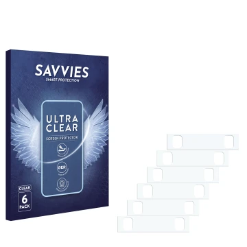 Face avant d’un emballage produit avec le logo de la marque Savvies. À côté se trouve la protection d’écran correspondante.