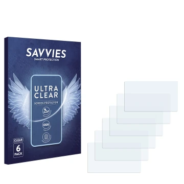 Face avant d’un emballage produit avec le logo de la marque Savvies. À côté se trouve la protection d’écran correspondante.