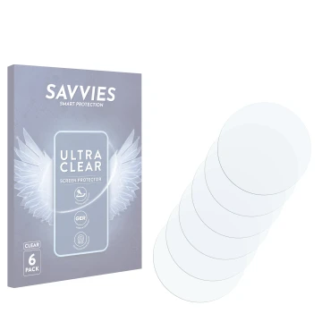 Face avant d’un emballage produit avec le logo de la marque Savvies. À côté se trouve la protection d’écran correspondante.