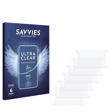 Face avant d’un emballage produit avec le logo de la marque Savvies. À côté se trouve la protection d’écran correspondante.
