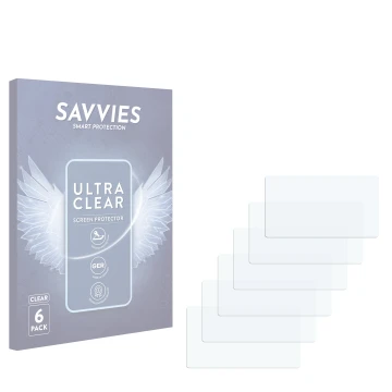Face avant d’un emballage produit avec le logo de la marque Savvies. À côté se trouve la protection d’écran correspondante.