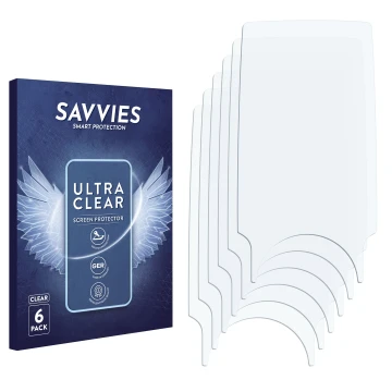 Face avant d’un emballage produit avec le logo de la marque Savvies. À côté se trouve la protection d’écran correspondante.